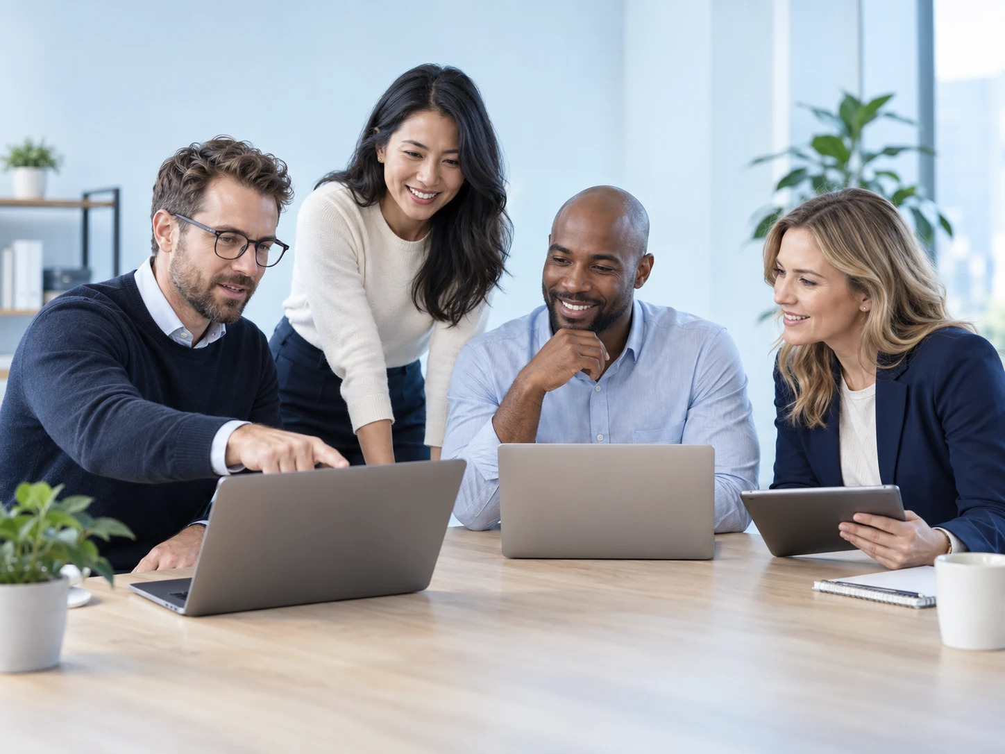 A product team working together around a shared table